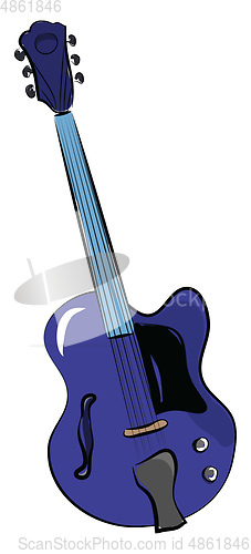 Image of A blue electronic musical instrument called guitar vector color 