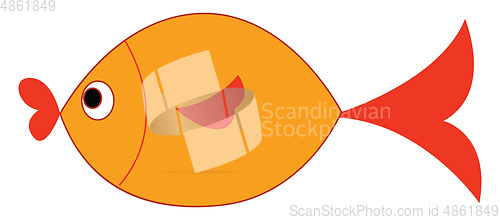 Image of Clipart of a yellow-colored fish vector or color illustration