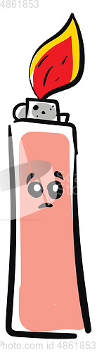 Image of A sad cigarette lighter vector or color illustration
