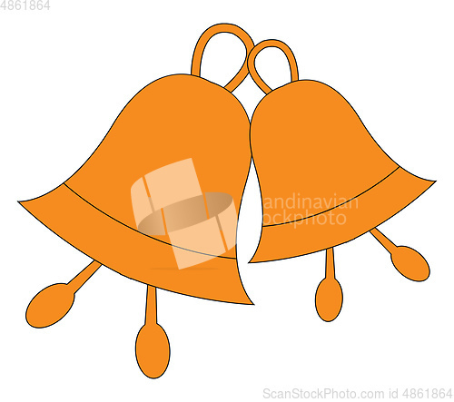 Image of Two orange bells  vector illustration on white background