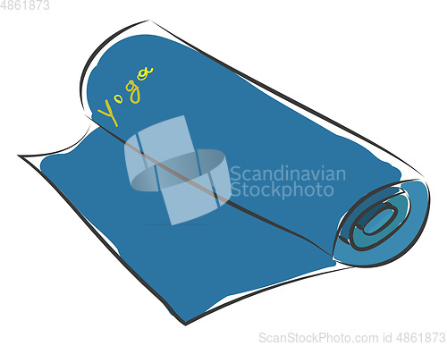 Image of Blue yoga mat for practicing yoga basic RGB vector on white back