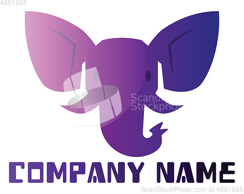 Image of Purple elephant simple logo design on a white background
