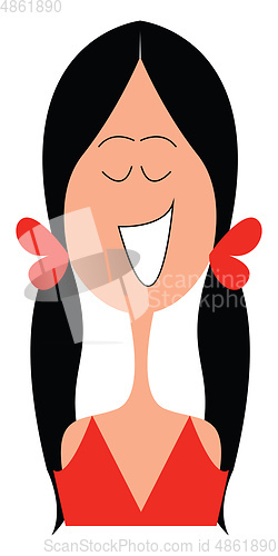 Image of Smiling girl vector or color illustration