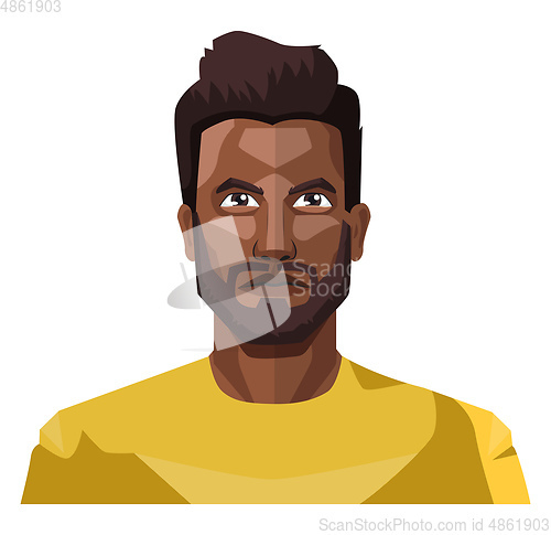 Image of Handsome guy with beard and short hair illustration vector on wh