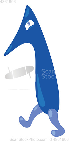 Image of Blue bird shaped numerical number one vector or color illustrati