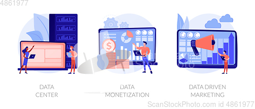 Image of Big data storage and use vector concept metaphors