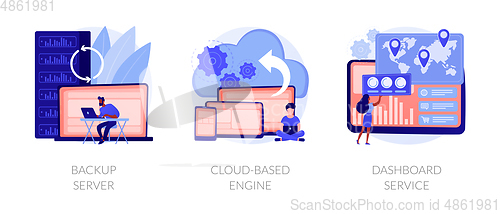 Image of Data processing and recovery vector concept metaphors