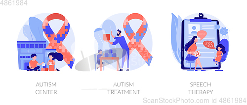 Image of Autism spectrum disorder vector concept metaphors.