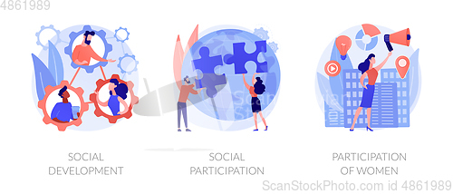 Image of Social engagement abstract concept vector illustrations.