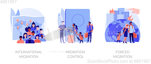 Image of Population displacement, refugees abstract concept vector illustrations.