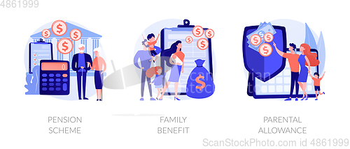 Image of Social security payments abstract concept vector illustrations.