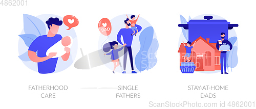 Image of Men taking paternity leave abstract concept vector illustrations