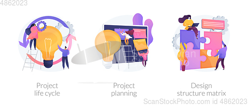 Image of Project life cycle abstract concept vector illustrations.