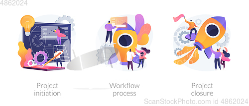 Image of Project implementation abstract concept vector illustrations.