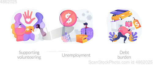 Image of Socio-economic outbreak impact abstract concept vector illustrations.