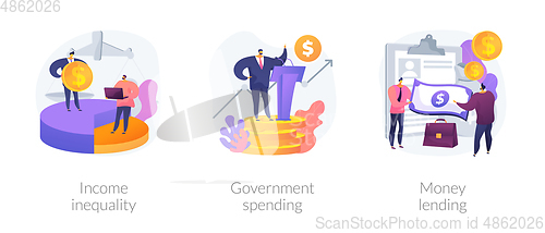 Image of Money distribution abstract concept vector illustrations.