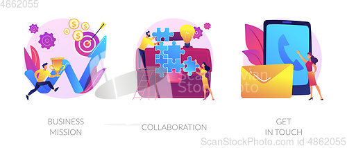 Image of Business goals and philosophy vector concept metaphors.