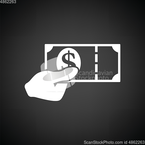 Image of Hand holding money icon