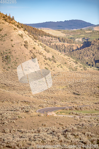 Image of Beautiful scenery at mammoth hot spring in yellowstone