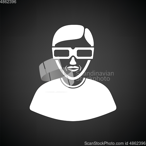 Image of Man with 3d glasses icon