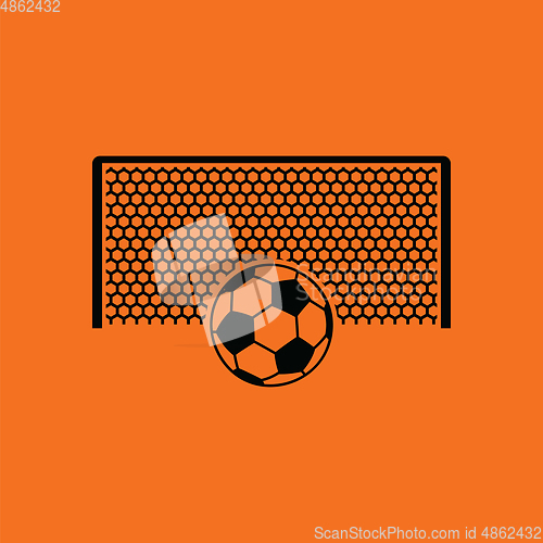 Image of Soccer gate with ball on penalty point  icon