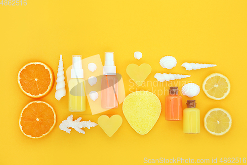 Image of Natural Orange and Lemon Fruit Skincare Beauty Treatment 