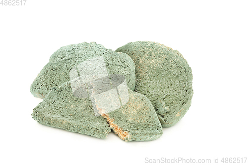 Image of Out of Date Green Mouldy Bread Slices