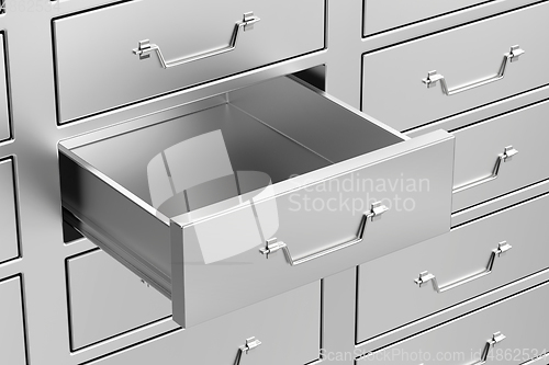 Image of Empty metal drawer