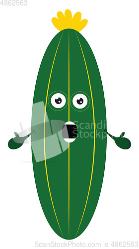 Image of A shocked cucumber vector or color illustration