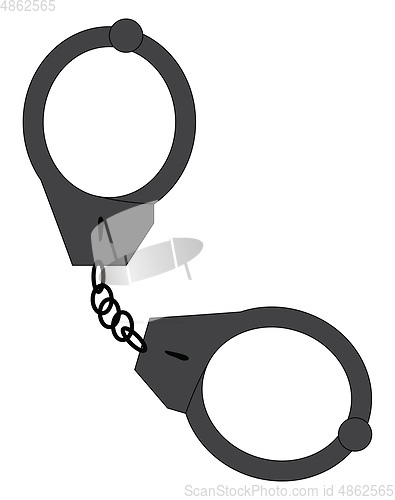 Image of The black metallic hand lock vector or color illustration