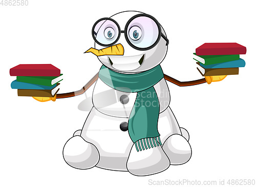 Image of Smart Snowman illustration vector on white background