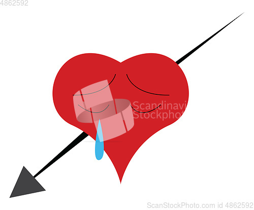 Image of A broken heart vector or color illustration