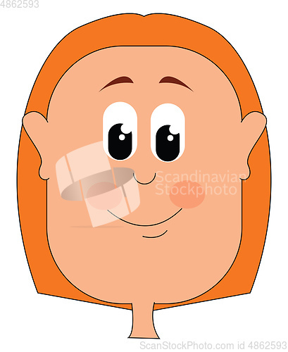 Image of A happy blonde girl vector or color illustration