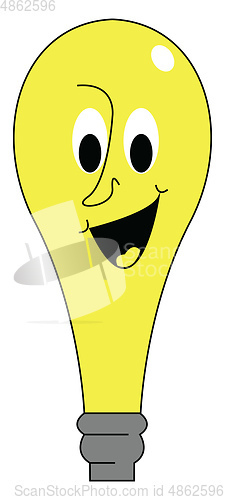 Image of Smiling light bulbillustration vector on white background