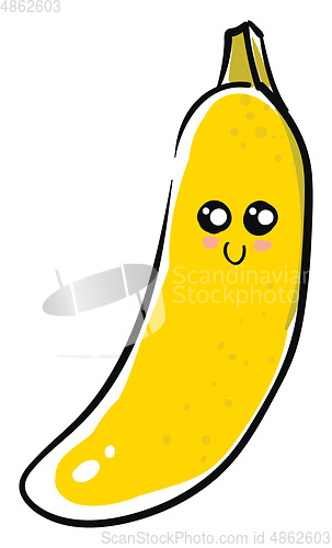 Image of A cute ripen banana vector or color illustration