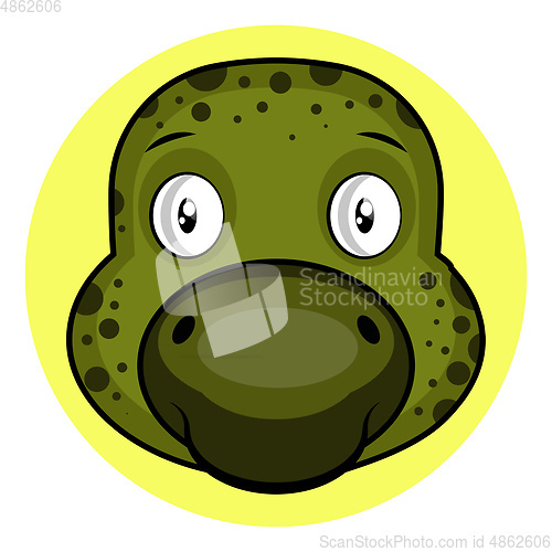 Image of Simple green cartoon tortoise vector illustartion on white backg
