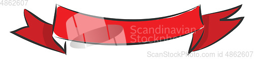 Image of Red ribbon  vector illustration on white background