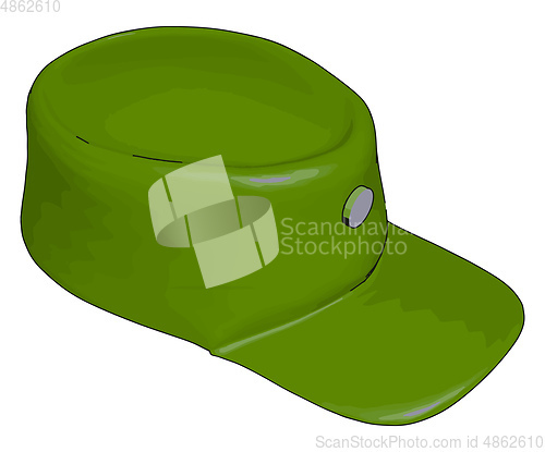 Image of 3D vector illustration on white background  of a green military 
