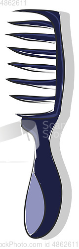 Image of Simple cartoon of a blue hair comb vector illustration on white 