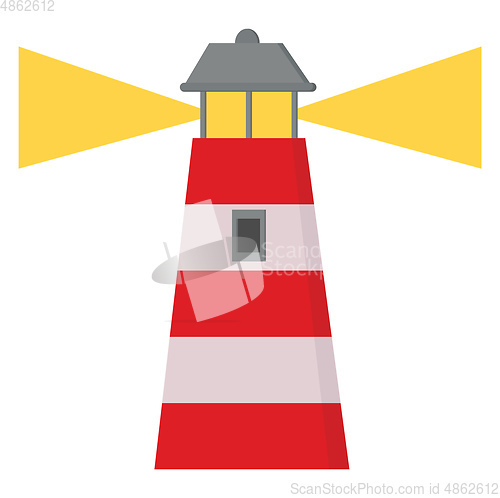 Image of A cartoon lighthouse vector or color illustration