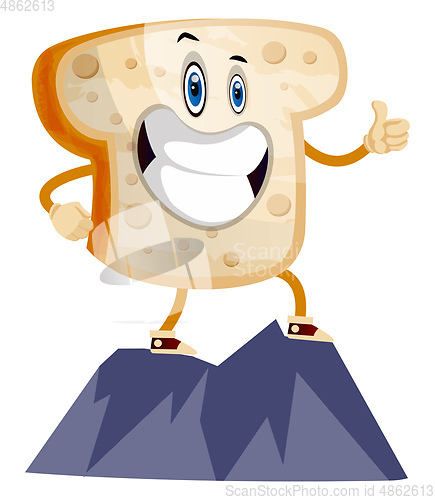 Image of Toast on Mountain illustration vector on white background