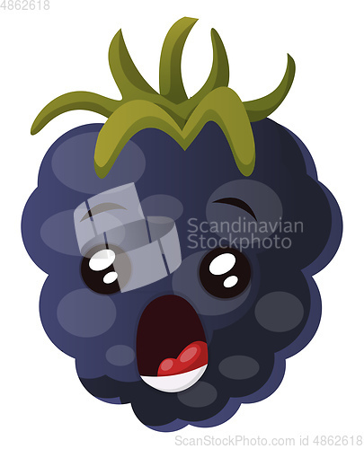 Image of Mulberry monster with mouth wide open illustration vector on whi