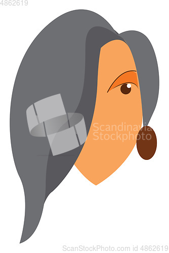 Image of Grey haired lady vector or color illustration