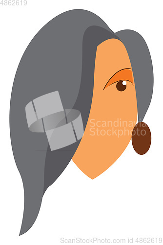 Image of Grey haired lady vector or color illustration