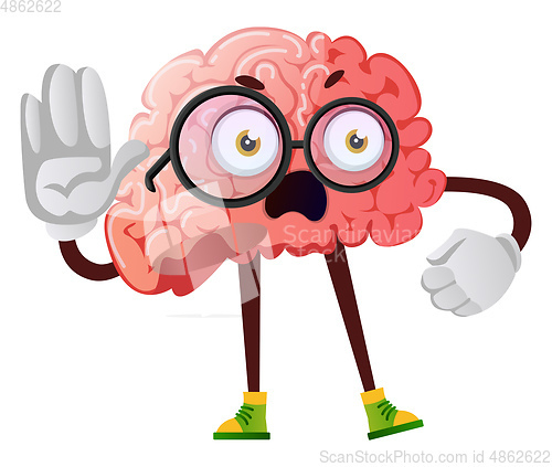 Image of Brain is teaching, illustration, vector on white background.