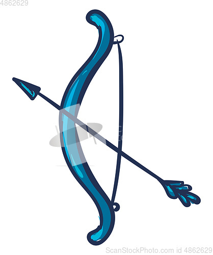 Image of Clipart of bow and arrow vector or color illustration