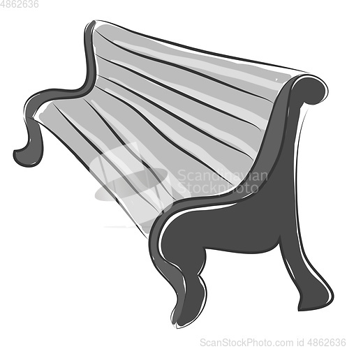 Image of Doodle of a bench in perspective illustration color vector on wh