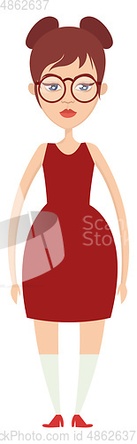 Image of Girl with white socks illustration vector on white background