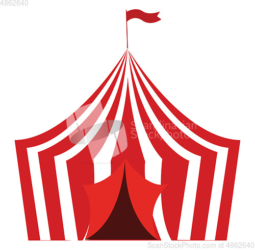 Image of An elegant red-colored circus tent vector or color illustration