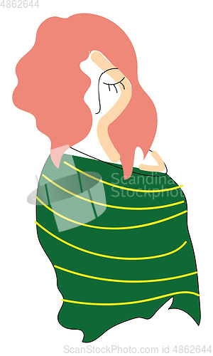 Image of Pink haired girl illustration vector on white background 